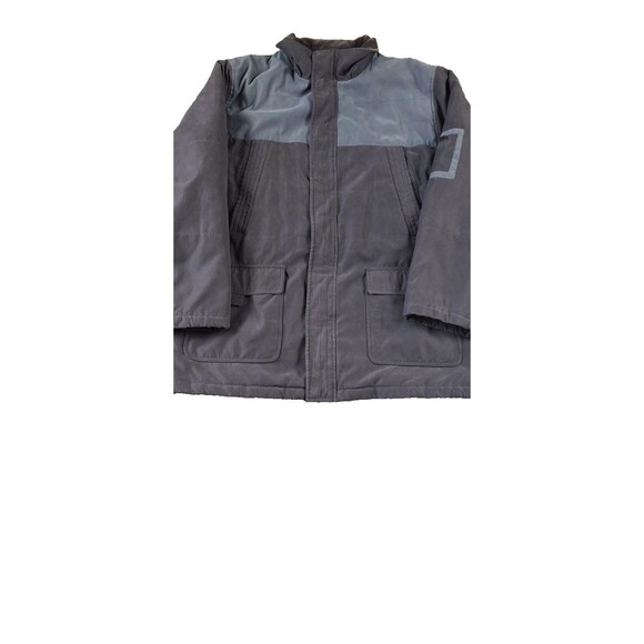 Bill Blass Men’s XL Winter Parka Black Blue Shoulder Corduroy Collar 7 Pockets - Picture 2 of 16